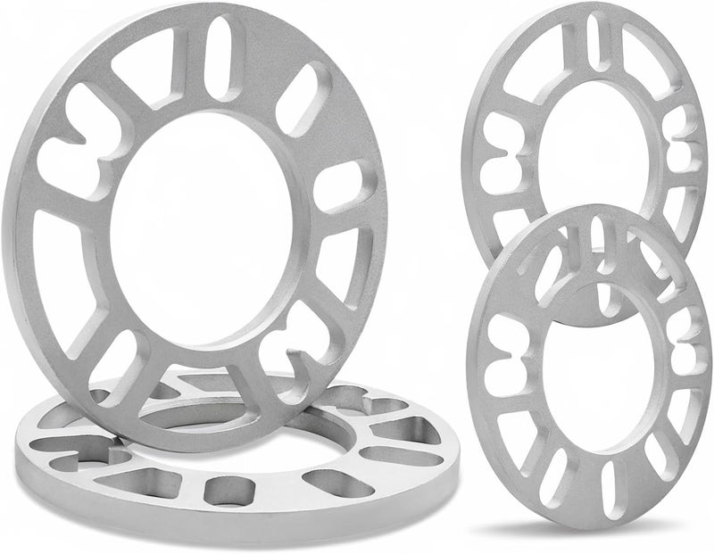 LUJIANI Store 4 Pack Universal Wheel Spacers, 0.39"(10mm) Die Cast Replacement Aluminum Spacer for 4 & 5 Lugs Wheels/Rims, Fits 98 to 120mm Multiple Bolt Pattern, 4x100, 4x108, 4x110, 5x114.3, 5x4.5, 5x120 - Image 1